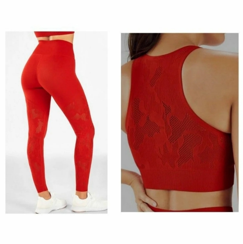 Red Camo Ambition Workout Outfit - Pants  & Top